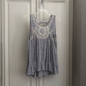 Grey Lace Tank Top